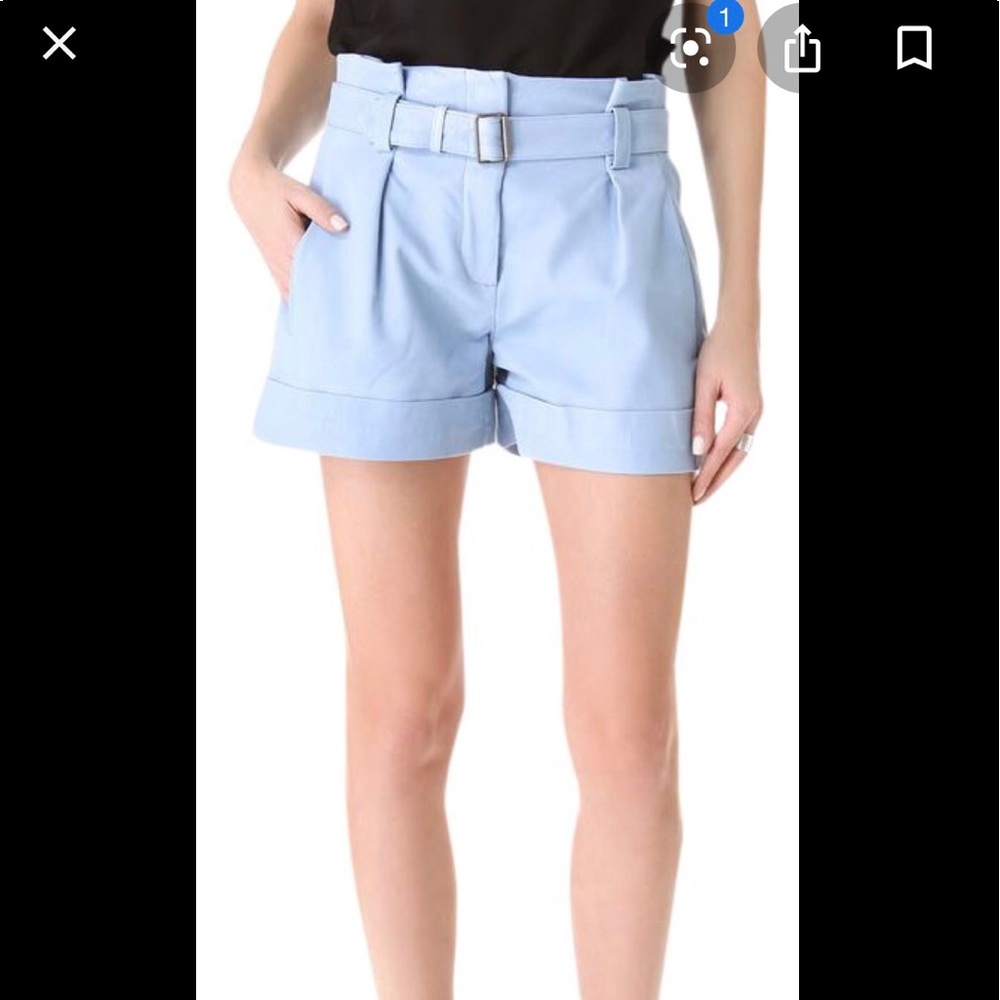 Theory 100% Lamb leather Shorts